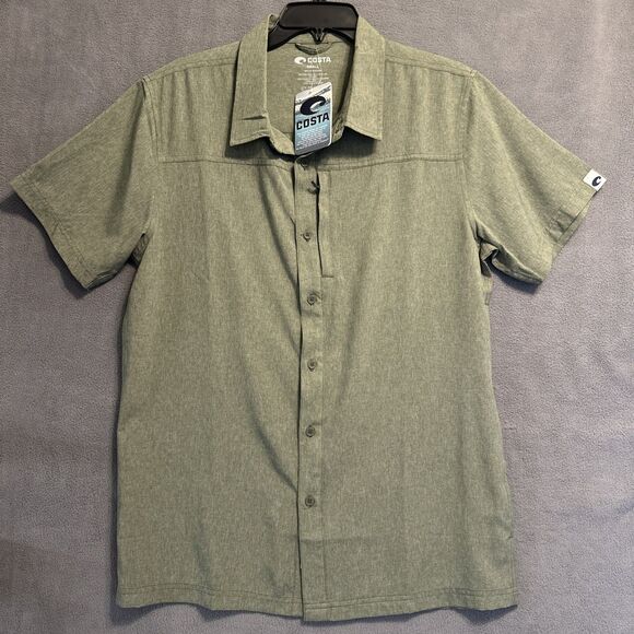 NWT Costa Hybrid Tech Fishing Shirt Mens Size Small Green Lightweight Boating - Picture 1 of 7